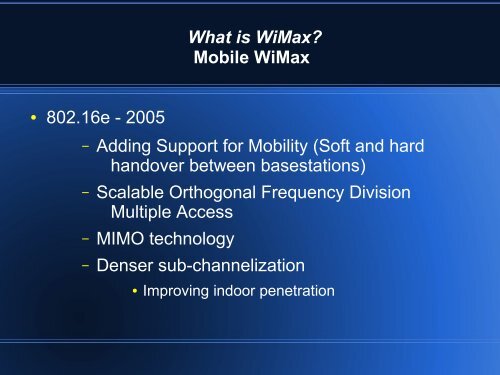 What is WiMax? - CWI