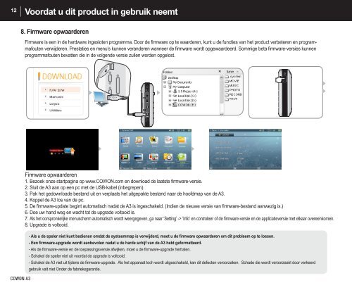 Handleiding voor de gebruiker - Cowon