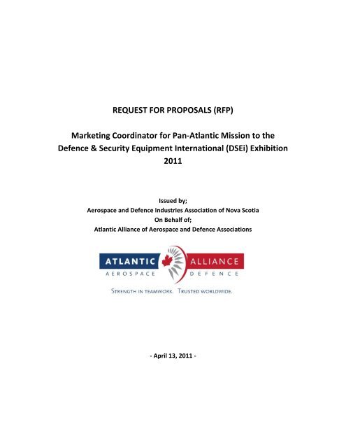 request for proposals (rfp) - Atlantic Alliance Aerospace Defence