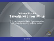 TaivaljÃ¤rvi Silver Mine - Sotkamo Silver AB