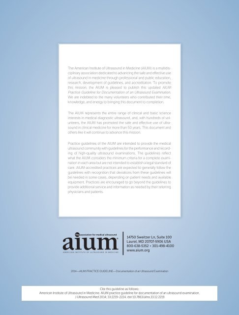 AIUM Practice Guideline for Documentation of an Ultrasound ...