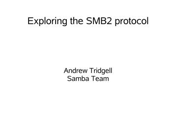 Exploring the SMB2 protocol - Samba