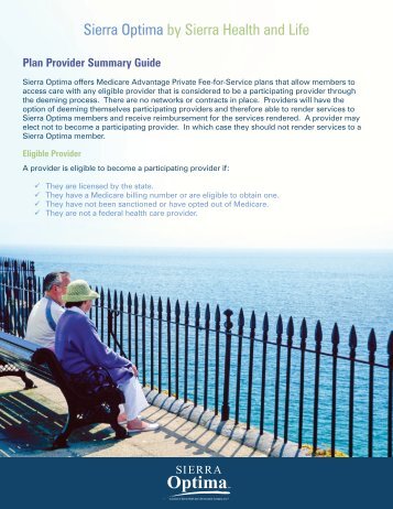 Plan Provider Summary Guide - Sierra Health and Life