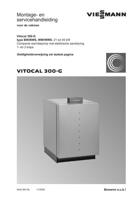 45kW Montage- en service-handleiding Vitocal 300 ... - Viessmann