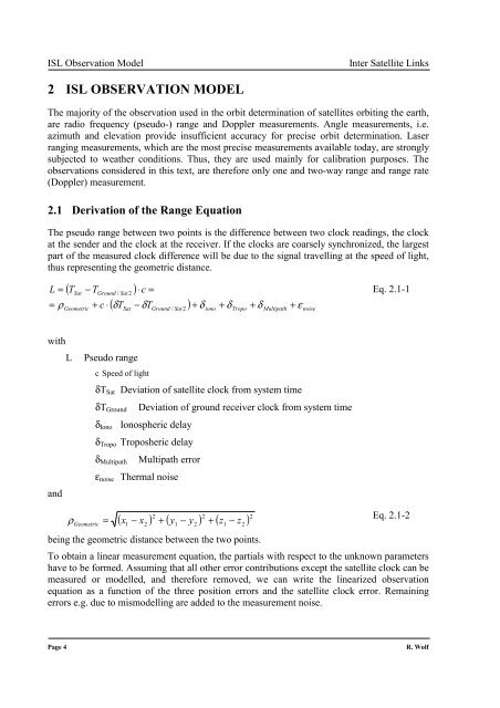 Satellite Orbit and Ephemeris Determination using Inter Satellite Links