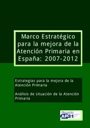 Marco Estratégico Para la Mejora de Atención Primaria en ... - Sanidad