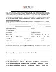 1 First Time Student Application Form - OC Honors Summer Academy