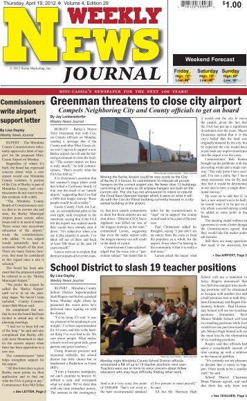 Greenman threatens to close city airport - News Journal