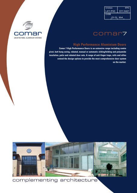 Comar 7 High-Performance Aluminium Doors - ecoSHOWCASE