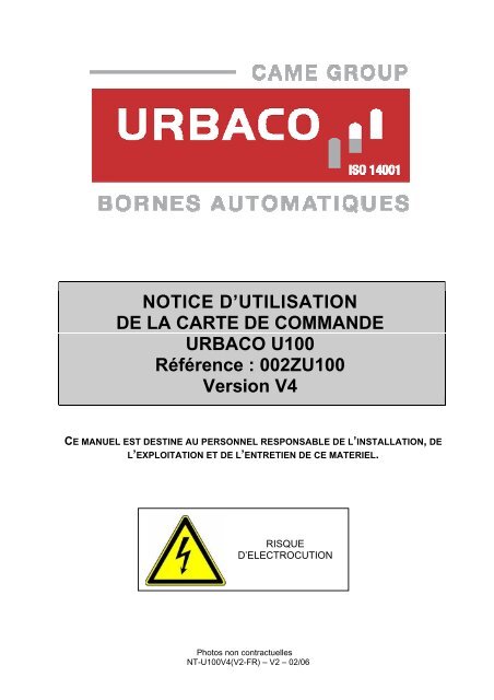 NOTICE D'INSTALLATION ET DE MISE EN SERVICE DE LA MICRO ...