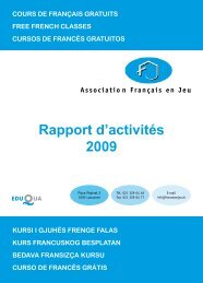 Rapport d'activitÃ©s 2009 - Association franÃ§ais en Jeu