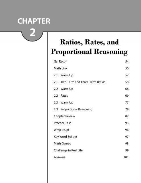 CHAPTER Ratios, Rates, and Proportional Reasoning