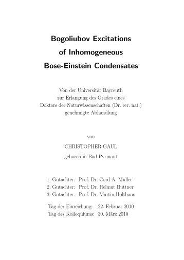 Bogoliubov Excitations of Inhomogeneous Bose-Einstein ...