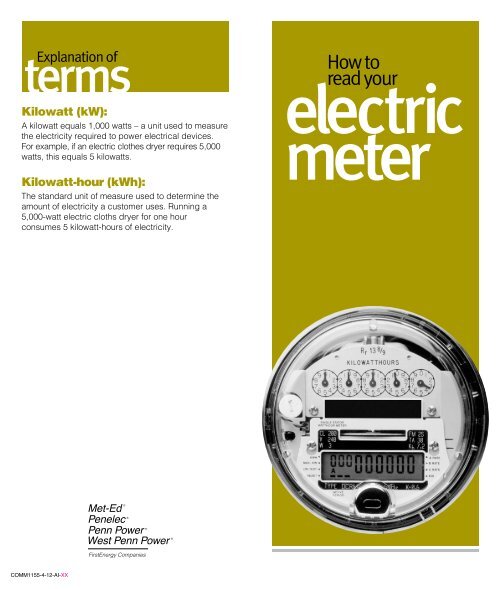 How to Read Your Electric Meter (Pennsylvania) FirstEnergy