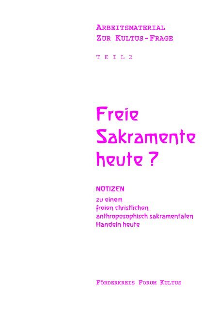 Freie Sakramente Heute Pro Drei Verlag - 