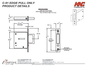 c-91 edge pull only installation & template - KN Crowder Inc