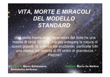 VITA, MORTE E MIRACOLI DEL MODELLO STANDARD