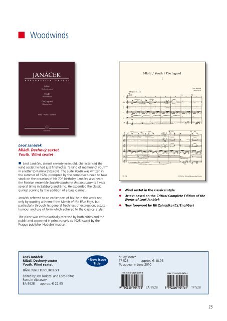 Bärenreiter The Programme New Publications Sheet Music 1/2010