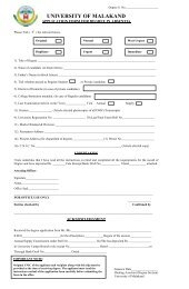 Degree Application Form - Examination Section - University of ...