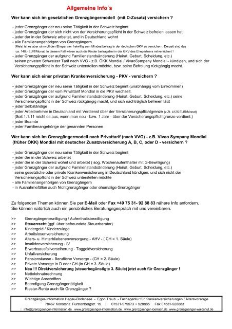 Allgemeine Infos Grenzganger Information Hegau Bodensee