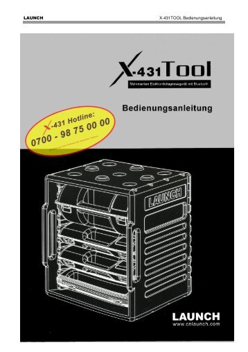 LAUNCH X-431TOOL Bedienungsanleitung - Werkstattspezi