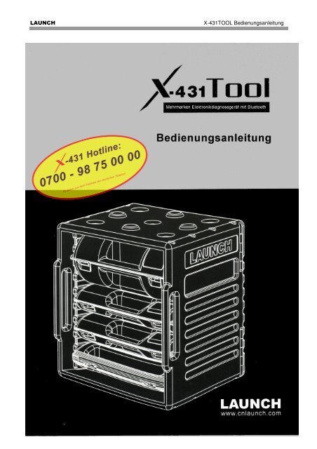 LAUNCH X-431TOOL Bedienungsanleitung - Werkstattspezi