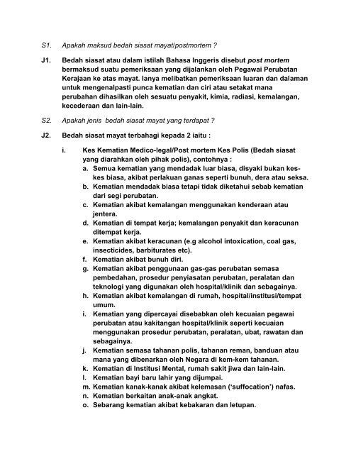 Soalan Lazim Jabatan Forensik