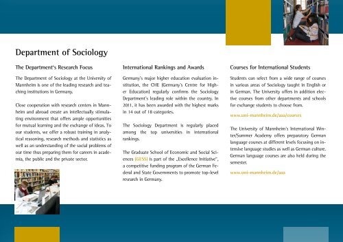 Department of Sociology - Sowi