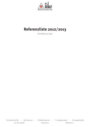 Referenzliste 2012/2013 - Peter® Bausysteme AG / Peter ...