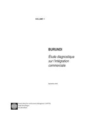 BURUNDI Ãtude diagnostique sur l'intÃ©gration commerciale