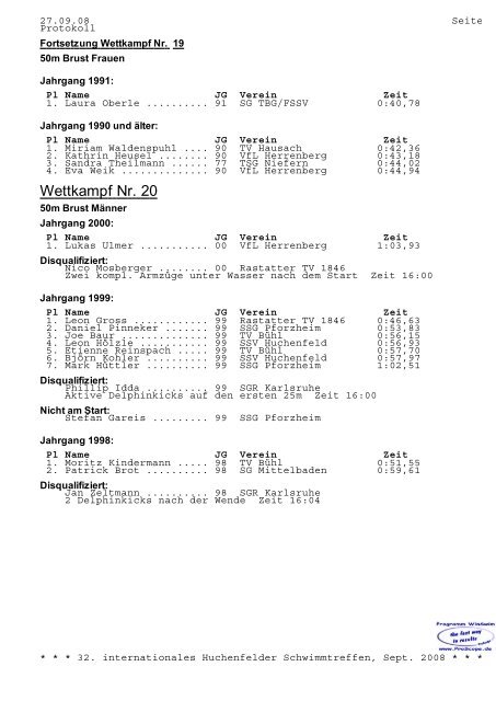 Schwimm-Sport-Verein Huchenfeld eV - SSV Huchenfeld