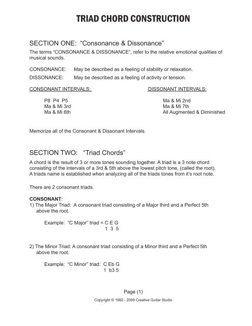 TRIAD CHORD CONSTRUCTION - Andrew Wasson