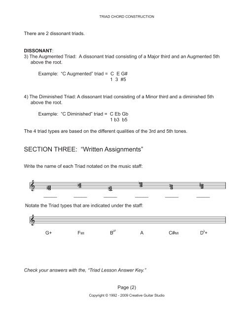 TRIAD CHORD CONSTRUCTION - Andrew Wasson