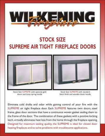 Stock Size Supremeâ¢ Air Tight Fireplace Doors - Wilkening Fireplace