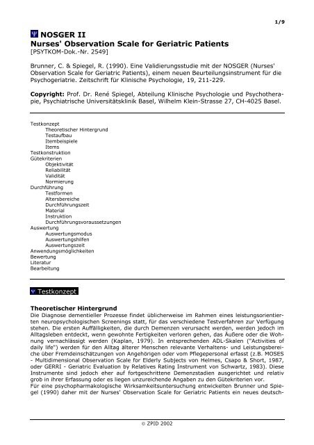 pt_2549 NOSGER II Nurses' Observation Scale for Geriatric ... - ZPID