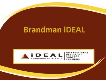 pps_iDEAL ONLINE Presentation.pdf - Brandman University