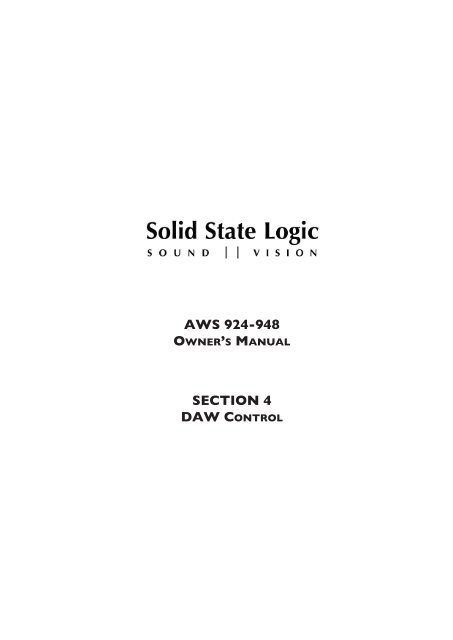 AWS 924-948 - Solid State Logic