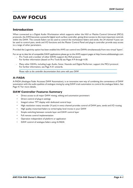 AWS 924-948 - Solid State Logic