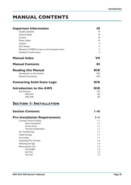 AWS 924-948 - Solid State Logic