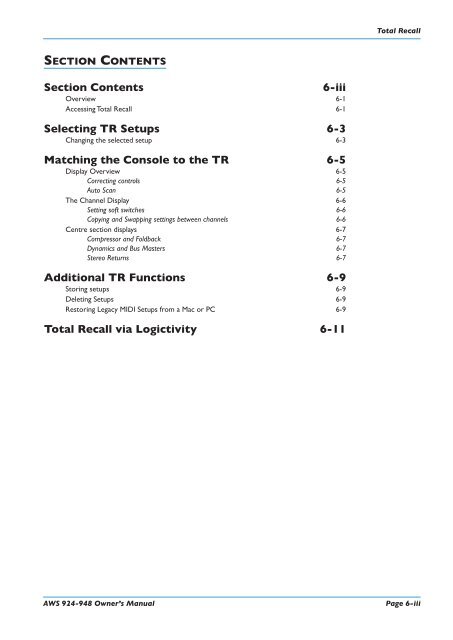 AWS 924-948 - Solid State Logic