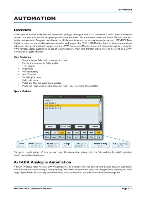 AWS 924-948 - Solid State Logic