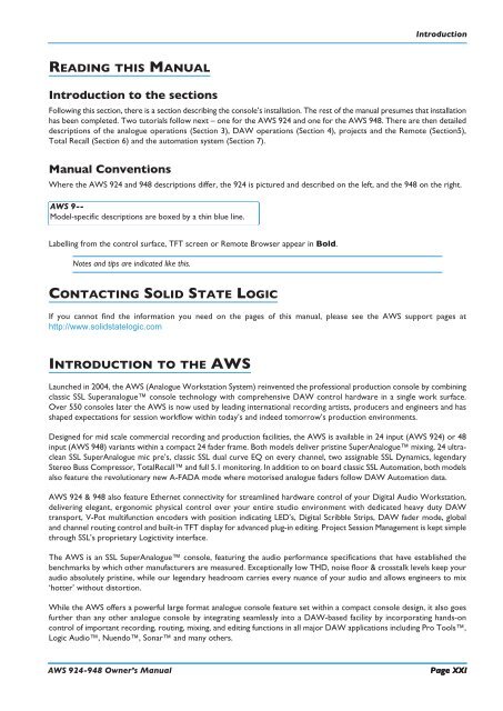 AWS 924-948 - Solid State Logic