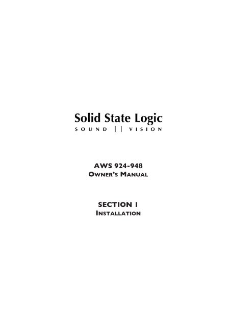 AWS 924-948 - Solid State Logic