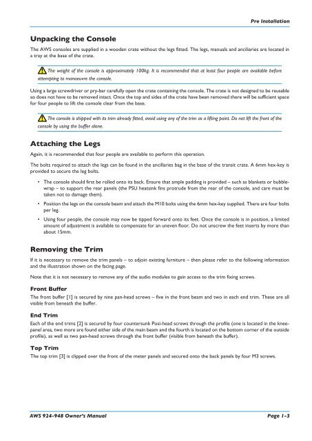 AWS 924-948 - Solid State Logic