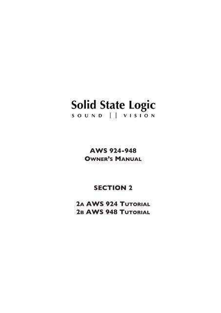 AWS 924-948 - Solid State Logic