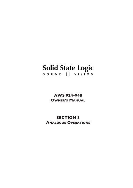 AWS 924-948 - Solid State Logic