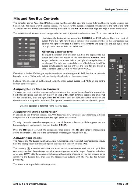 AWS 924-948 - Solid State Logic