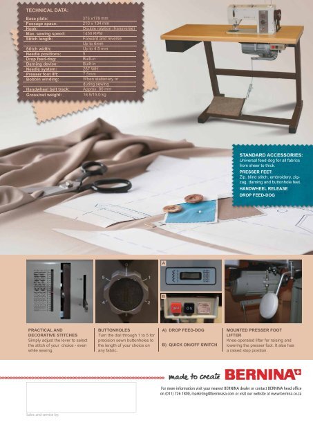 Bernina 950 Commercial (PDF, 358 KB)