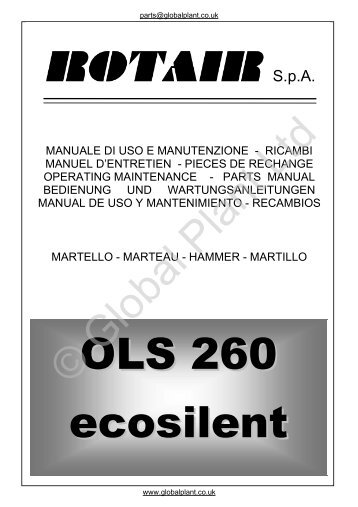 Rotair OLS260 Parts - Global Construction Plant & Equipment Ltd