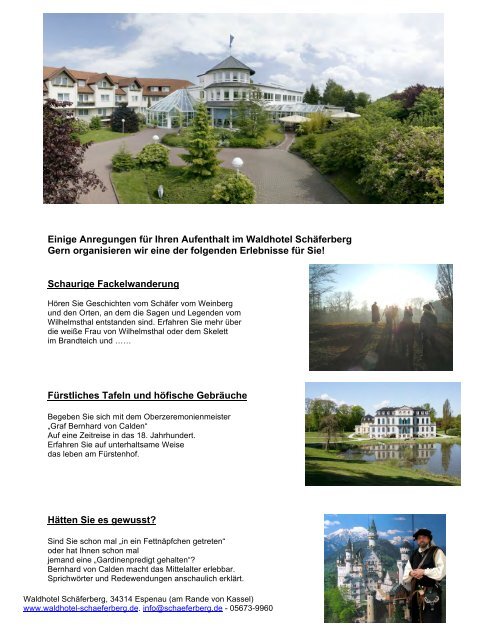 Tagungsmappe (pdf) - Waldhotel Schäferberg